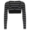 emo aesthetic striped long seeve top boogzel clothing