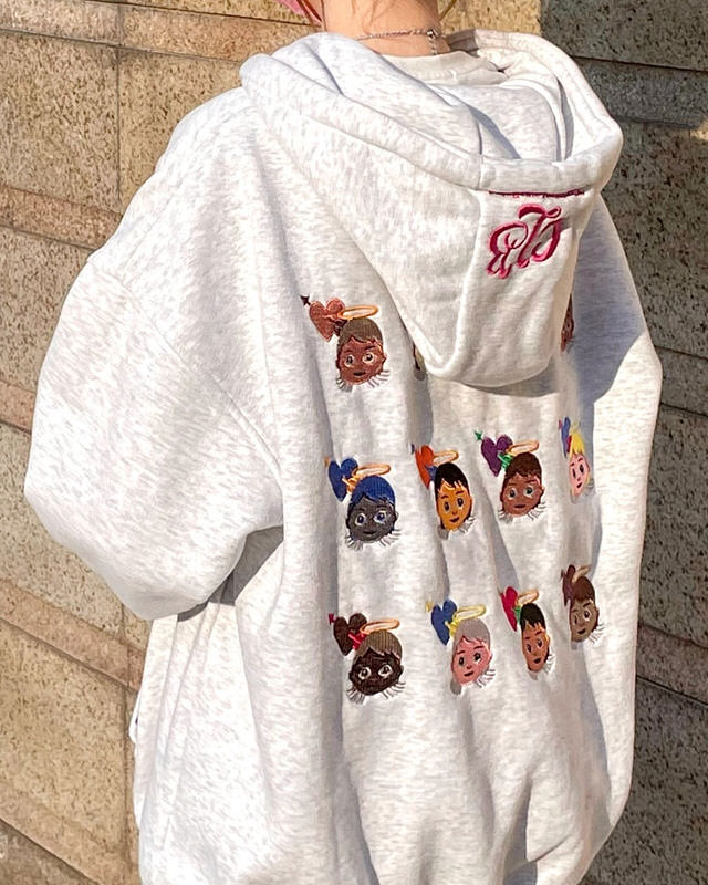 angel-emoji-embroidery-hoodie-for-aesthetic-outfit-boogzel-clothing