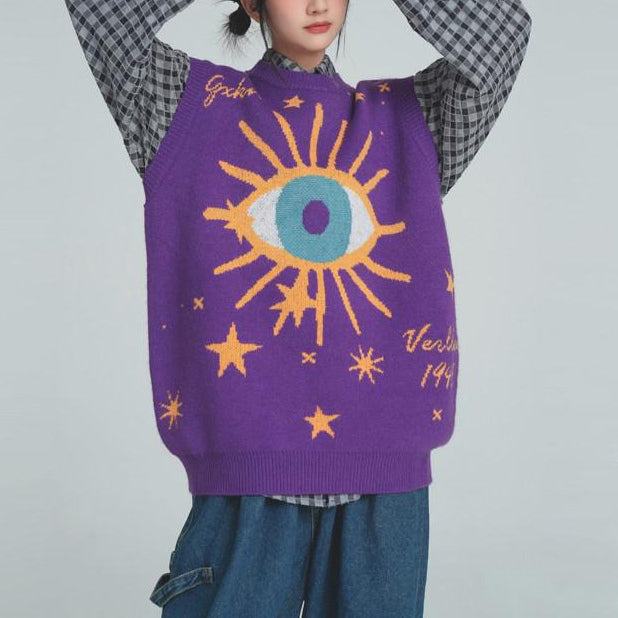 All-Seeing Eye & Stars Aesthetic Vest - boogzel clothing