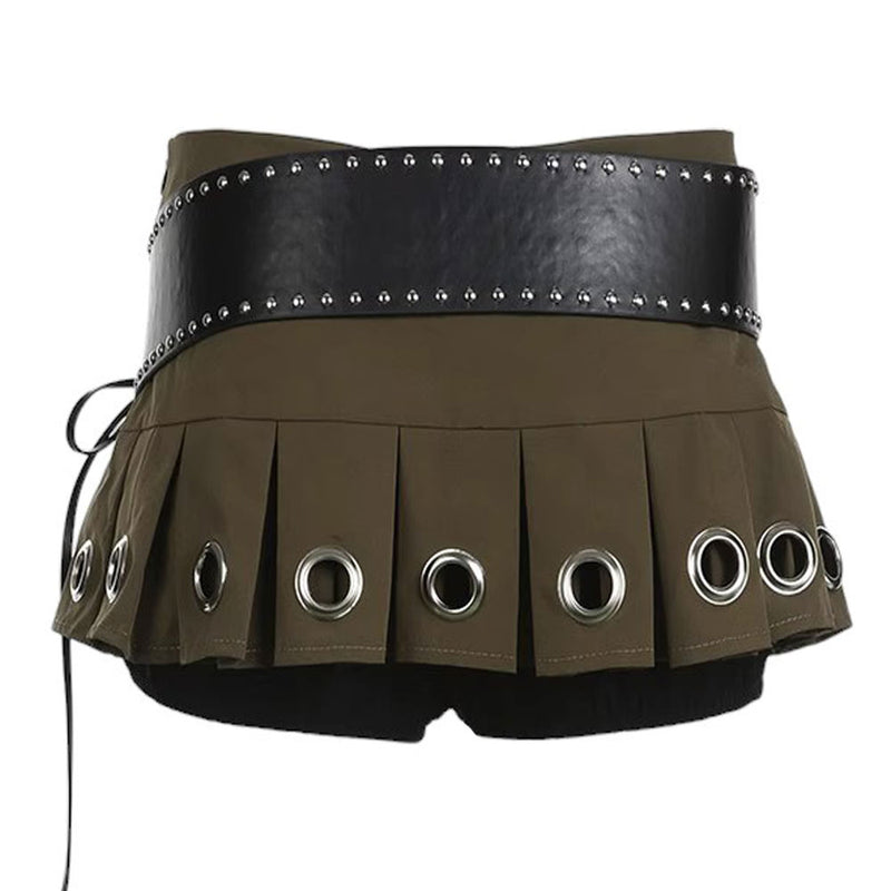 eyelet pleated micro skirt boogzel clothing
