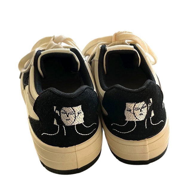 aesthetic-black-sneakers-with-face-embroidery-boogzel-clothing