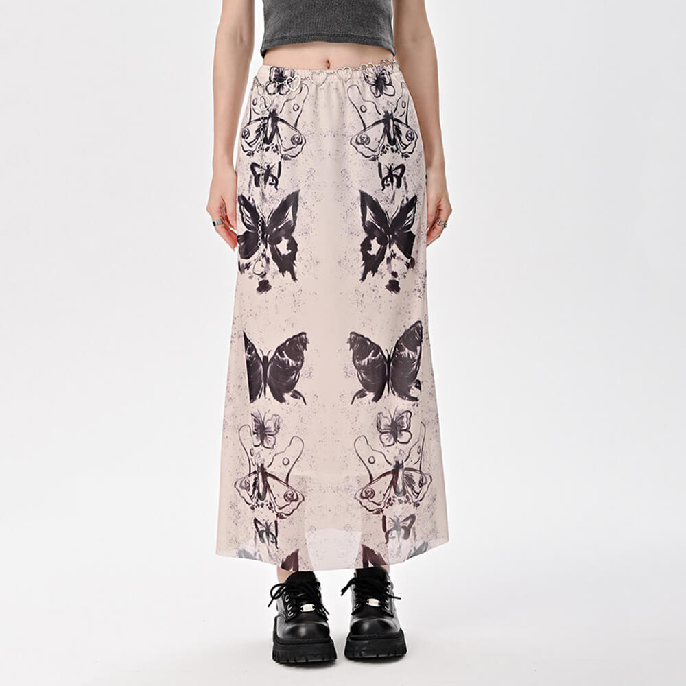 fairy grunge butterfly maxi skirt boogzel clothing