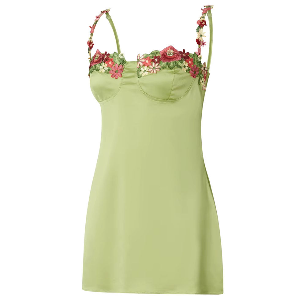 fairycore floral embroidery slip dress boogzel clothing