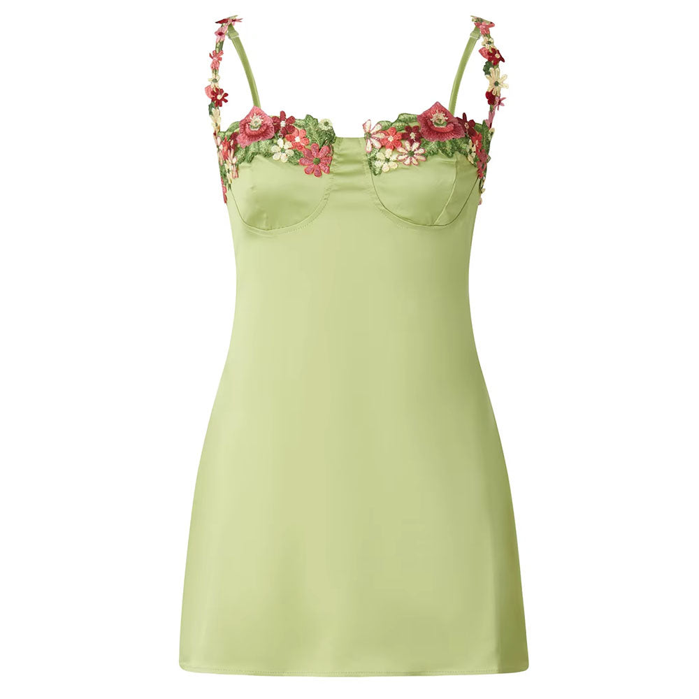 fairycore floral embroidery slip dress boogzel clothing