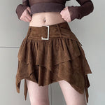 fairycore brown cord skirt boogzel clothing