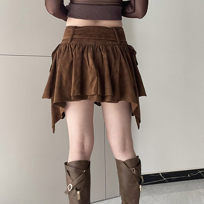 fairycore brown cord skirt boogzel clothing