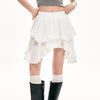 white asymmetric lace ruffle skirt boogzel clothing