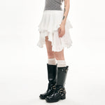 asymmetric lace ruffle skirt boogzel clothing