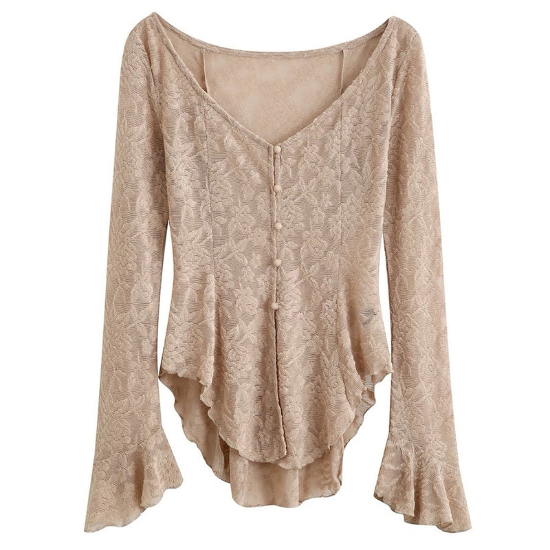 fairycore lace flare sleeve top boogzel clothing