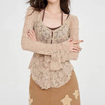 fairycore lace flare sleeve top boogzel clothing