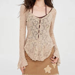 fairycore lace flare sleeve top boogzel clothing