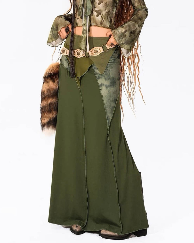 fairycore patchwork maxi skirt boogzel clothing