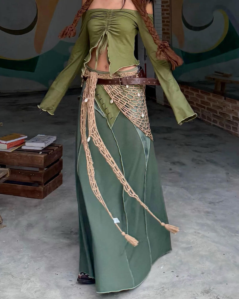 fairycore patchwork maxi skirt boogzel clothing