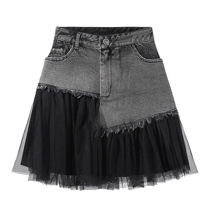 fairy grunge black denim skirt boogzel clothing