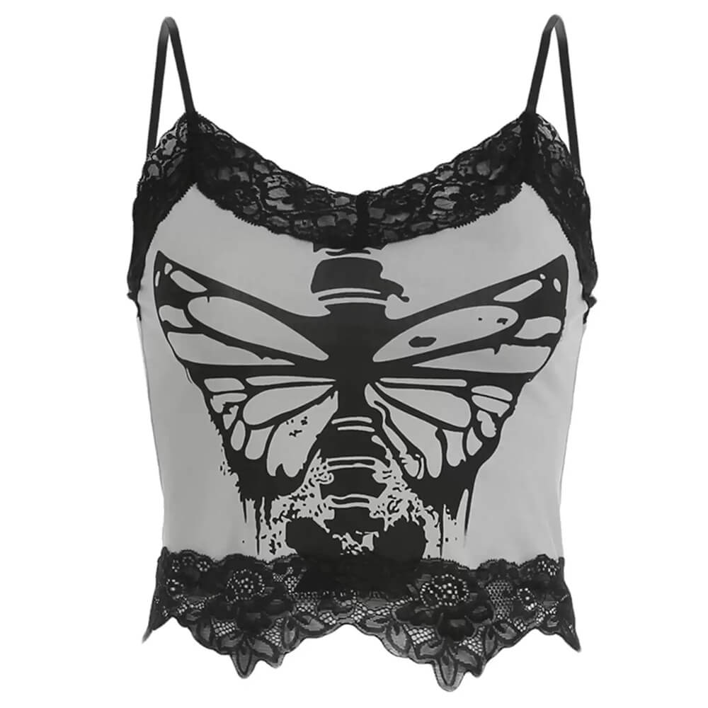 fairy grunge butterfly lace top boogzel clothing