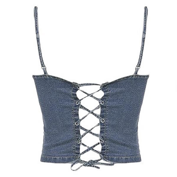 fairy grunge denim rivet top boogzel clothing