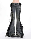 fairy grunge lace up flared jeans boogzel clothing