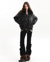 faux fur aviator jacket y2k boogzel clothing