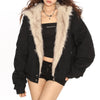 faux fur collar bomber jacket boogzel clothing