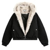 faux fur collar bomber jacket boogzel clothing