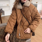 faux fur collar padded jacket boogzel clothing