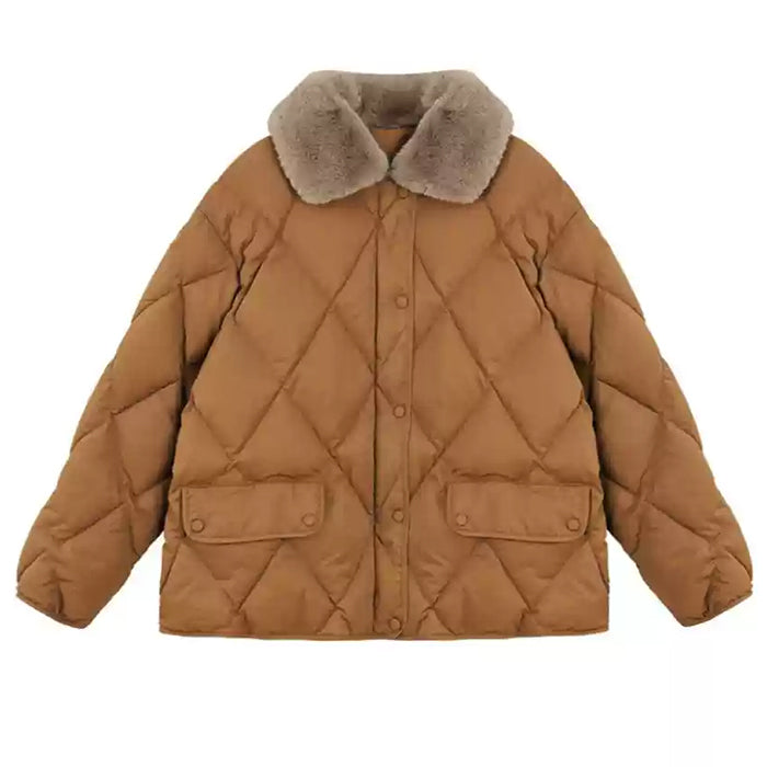 faux fur collar padded jacket boogzel clothing