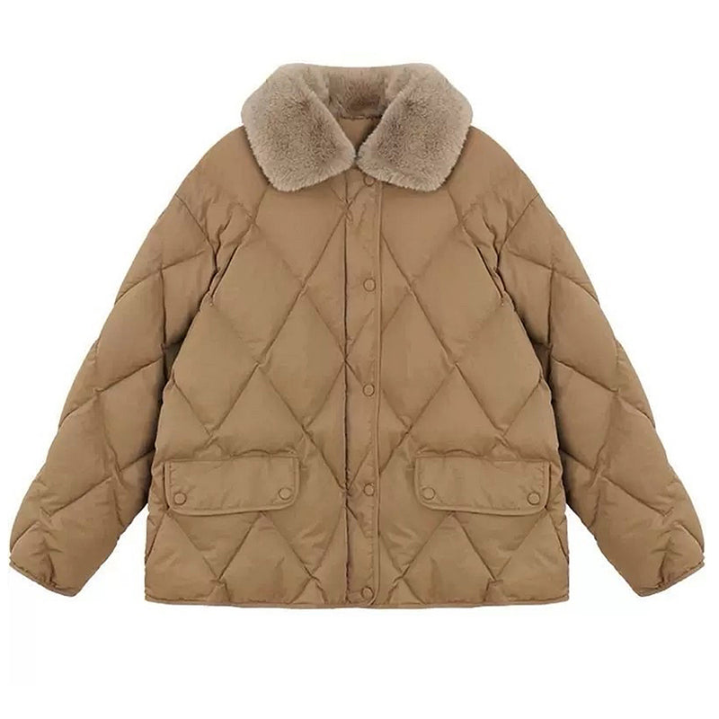 faux fur collar padded jacket boogzel clothing