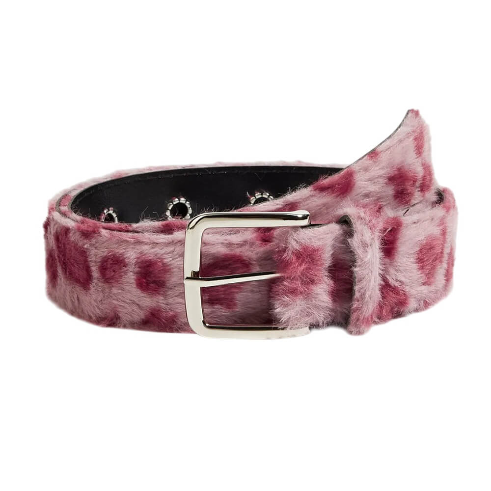 faux fur leopard belt boogzel clothing