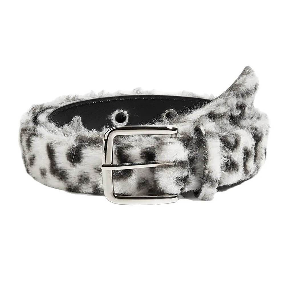 faux fur leopard belt boogzel clothing