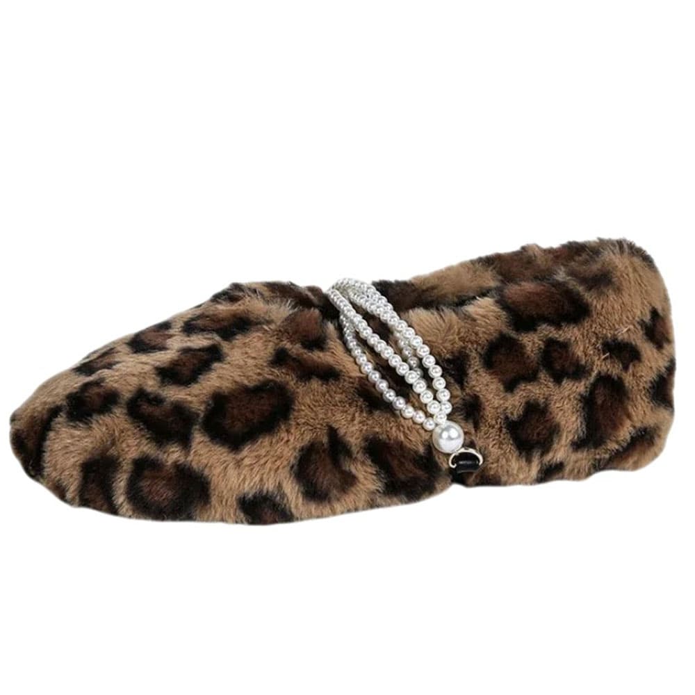 faux fur leopard slippers boogzel clothing