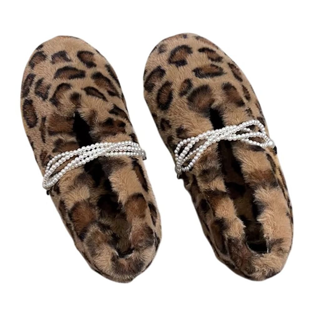 faux fur leopard slippers boogzel clothing