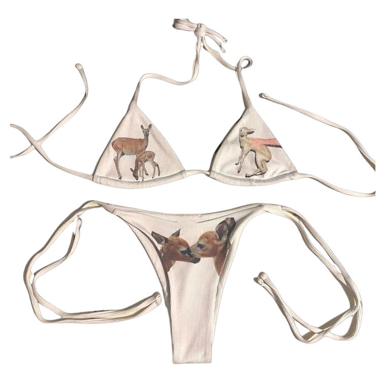 Fawn Print Cute Bikini Set - Boogzel Clothing