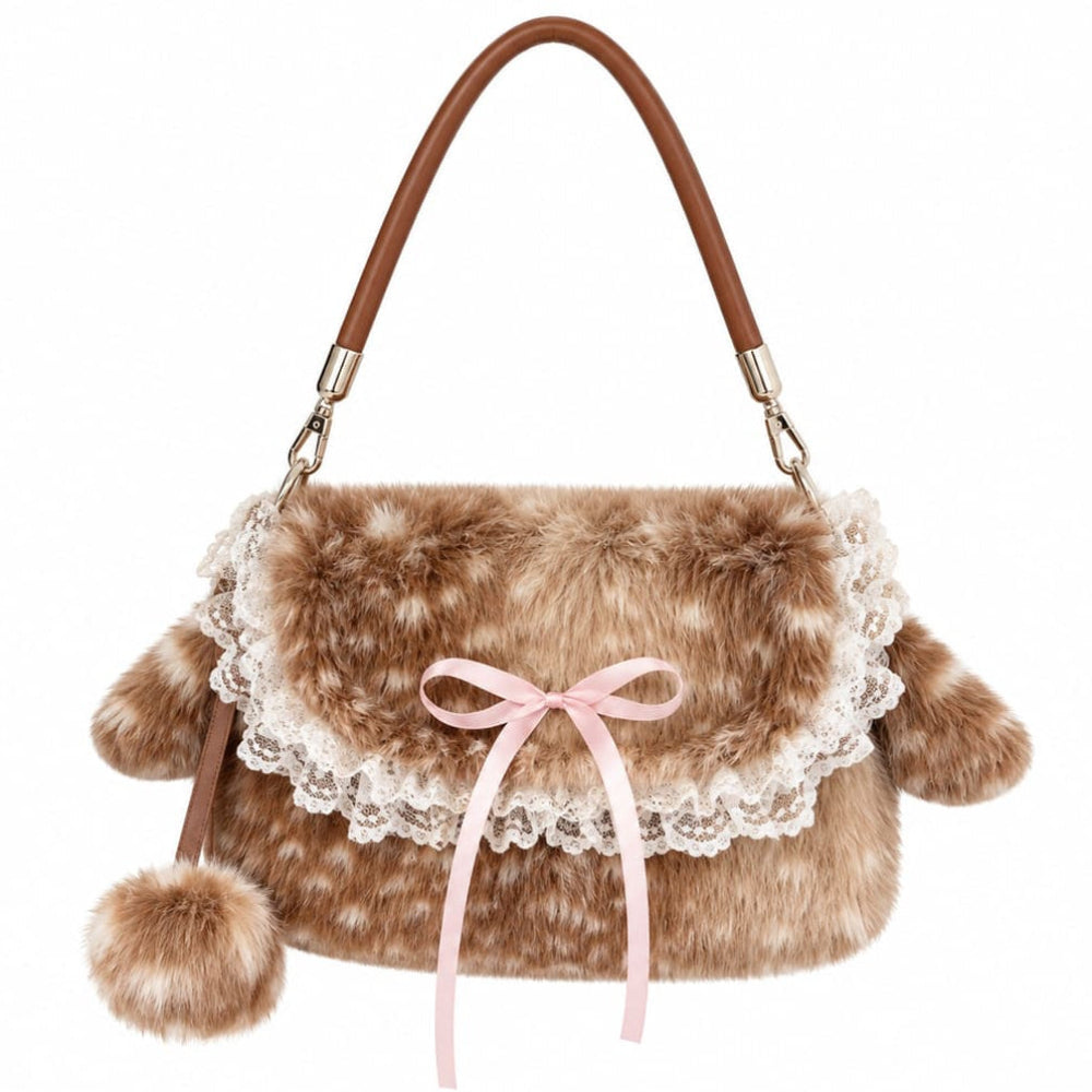 fawn fluffy shoulder bag boogzel clothing