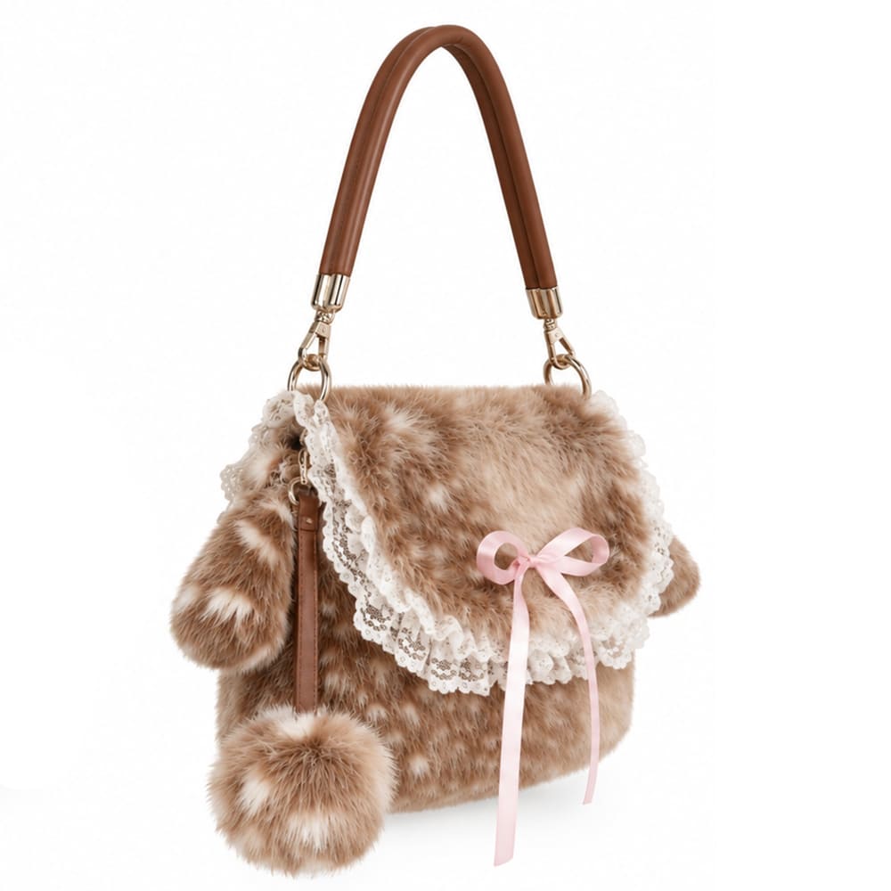 fawn fluffy shoulder bag boogzel clothing