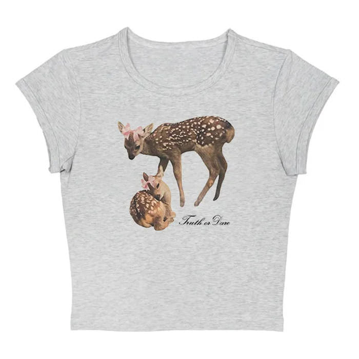 fawn graphic print tee boogzel clothing