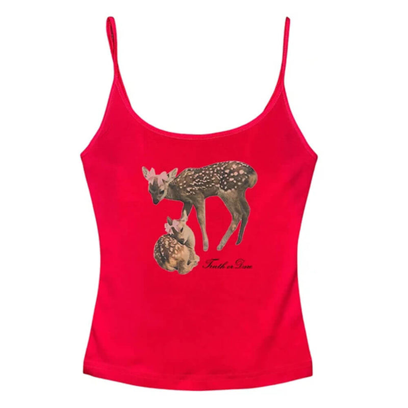 fawn print tank top boogzel clothing