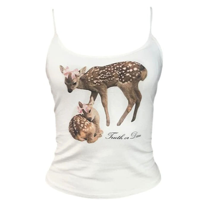 fawn print tank top boogzel clothing