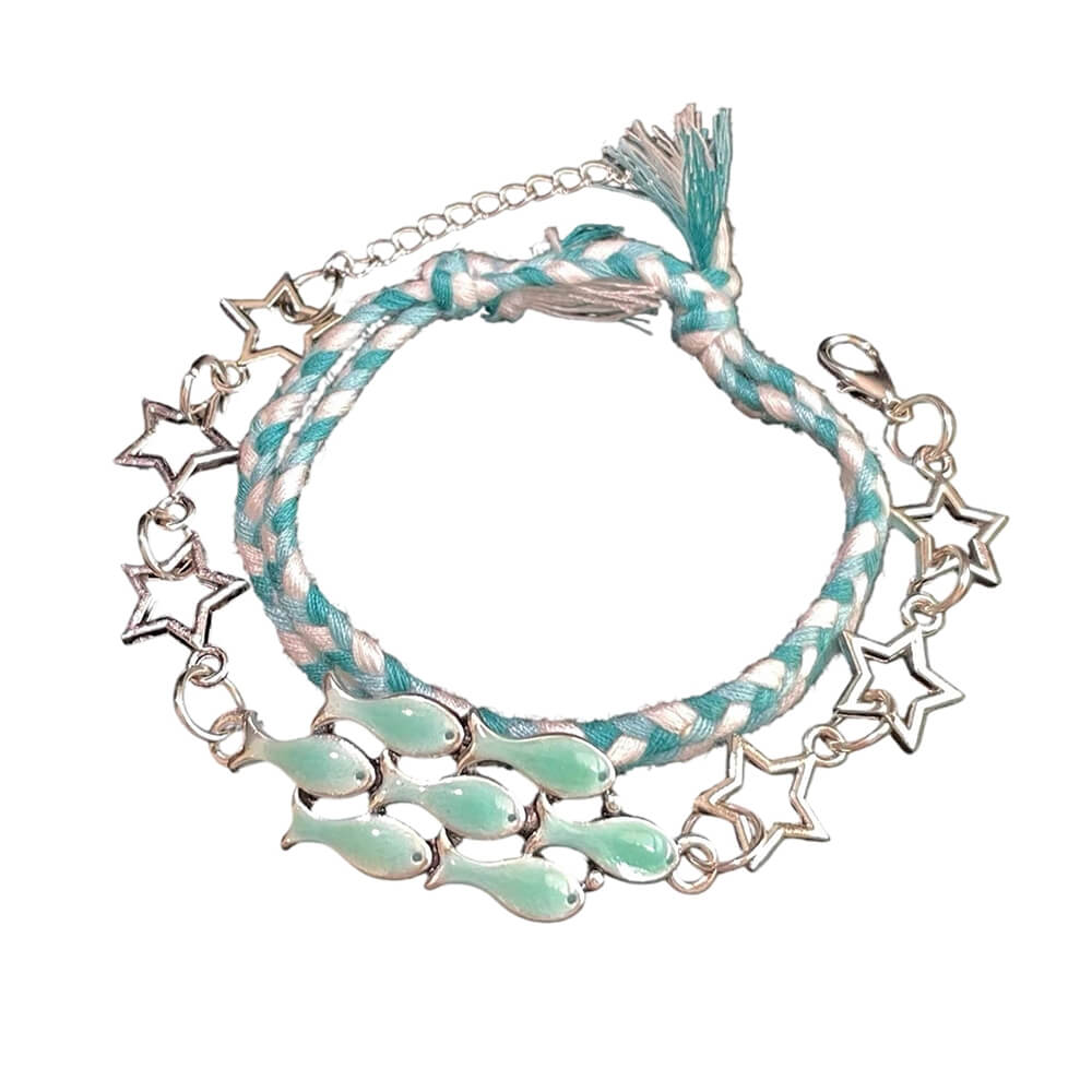 fish and star charm bracelet boogzel clothing