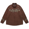 floral embroidery button-up shirt boogzel clothing