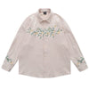 floral embroidery button-up shirt boogzel clothing