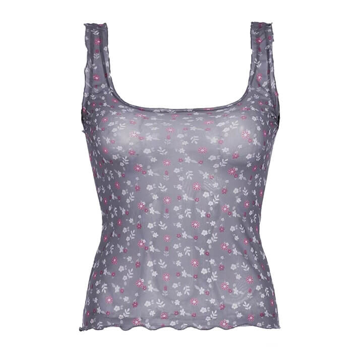 floral mesh tank top boogzel clothing