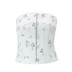 floral zip up corset top boogzel clothing