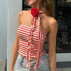 rose choker striped tube top boogzel clothing
