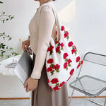 flower fuzzy tote bag boogzel clothing