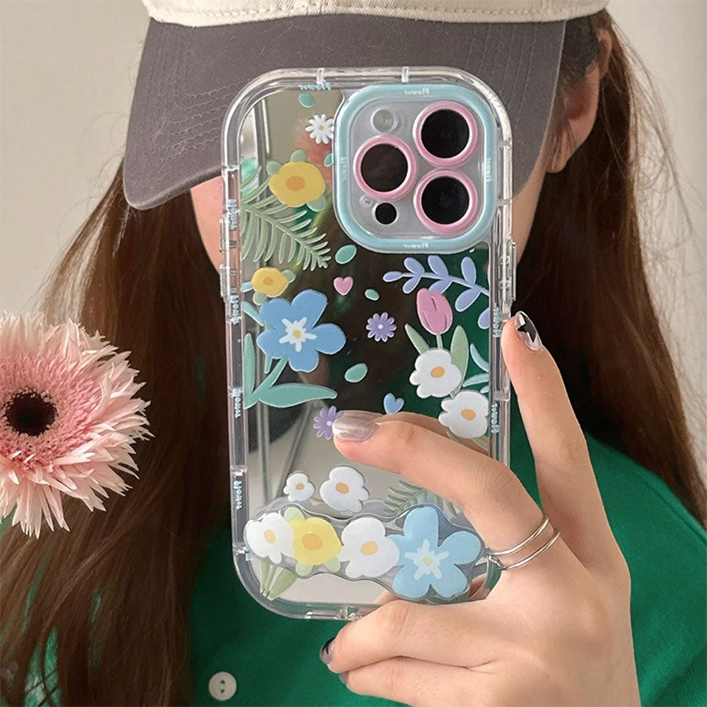 flowers pattern iphone case with holder boogzel clothing