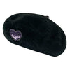 fluffy beret with heart patch boogzel clothing