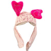 fluffy brain hat with heart ears boogzel clothing