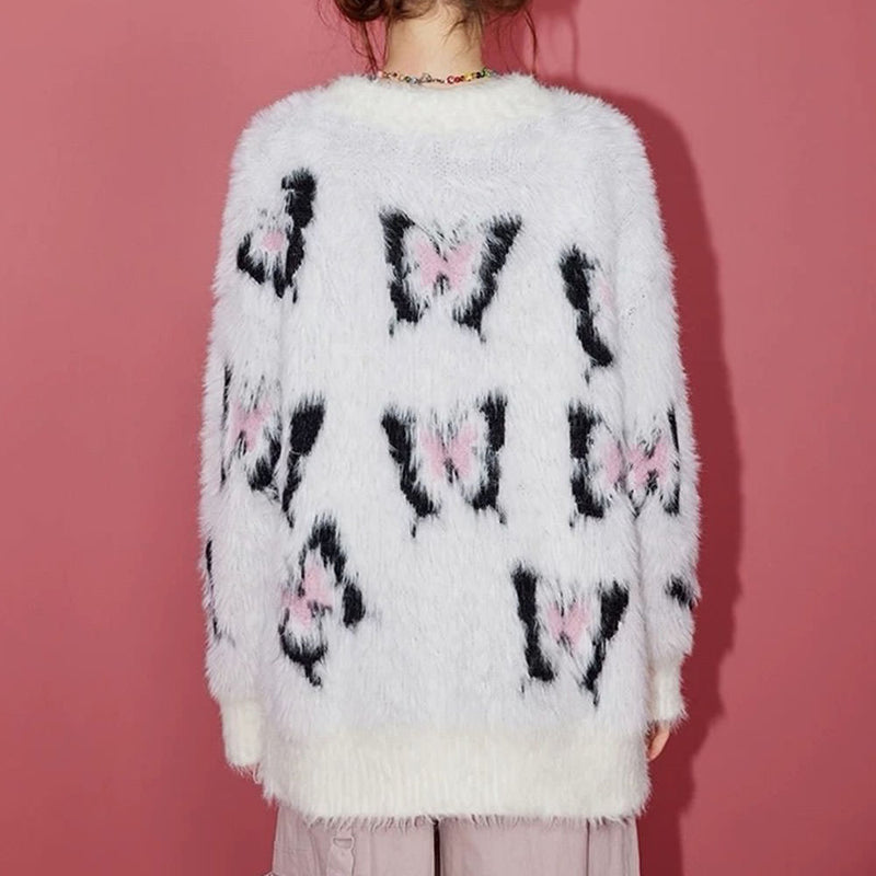 fluffy butterfly sweater boogzel clothing