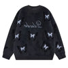 black fluffy butterfly sweater boogzel clothing