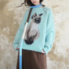 fluffy cat print jumper boogzel clothing